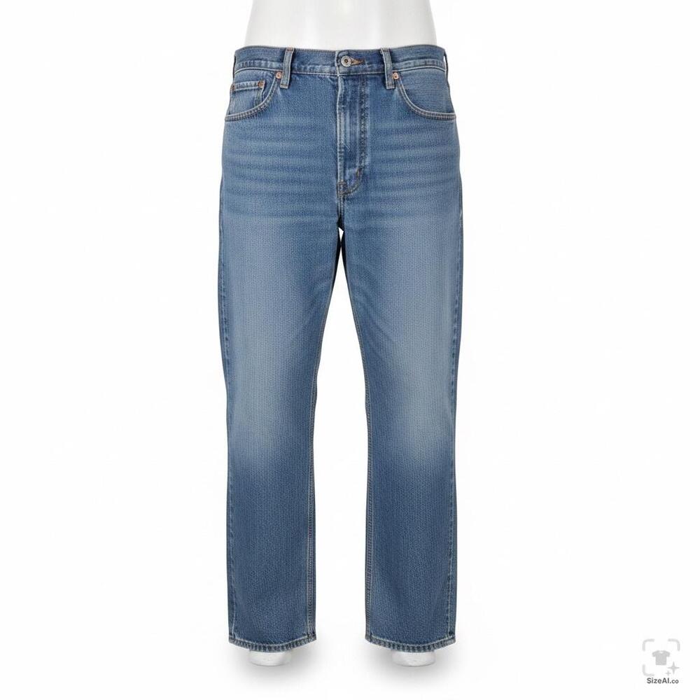 Levis 550 Jeans Mens 38x32 Relaxed Fit Blue Denim Tapered Leg Stretch Zip Fly